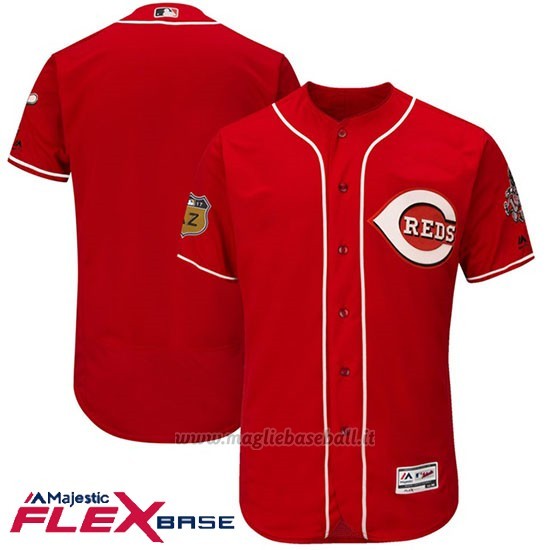 Maglia Baseball Uomo Cincinnati Reds Rosso 2017 Allenamento Primaverile Flex Base